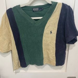 Ralph Lauren reworked cropped terry cloth tee shirt
